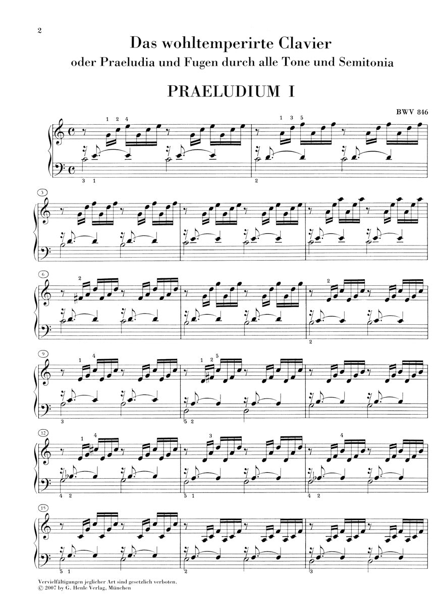 バッハ:平均律クラヴィーア曲集 第1巻 BWV 846 - 869
