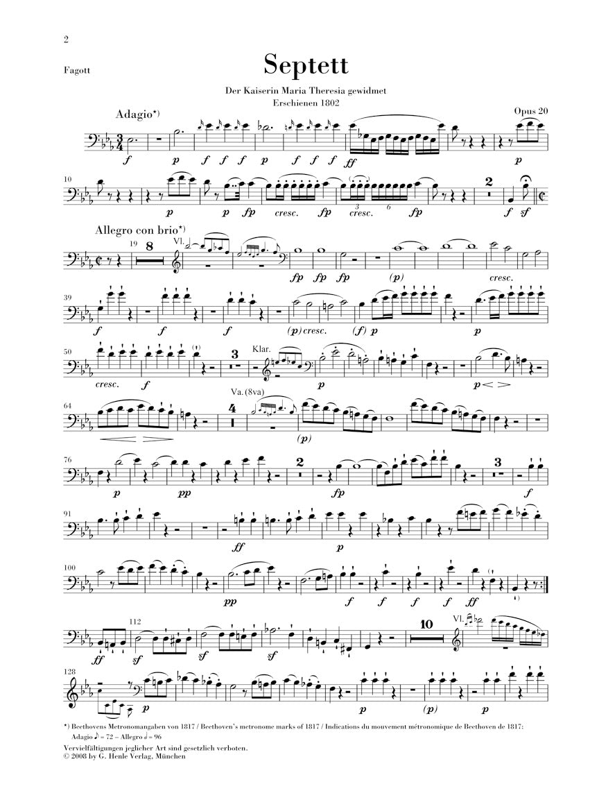ベートーヴェン:七重奏曲 変ホ長調 Op.20