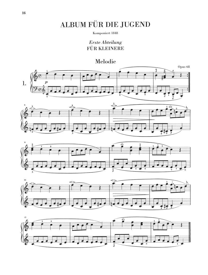シューマン:子供の情景 op. 15, ユーゲント・アルバム(子供のためのアルバム) op. 68