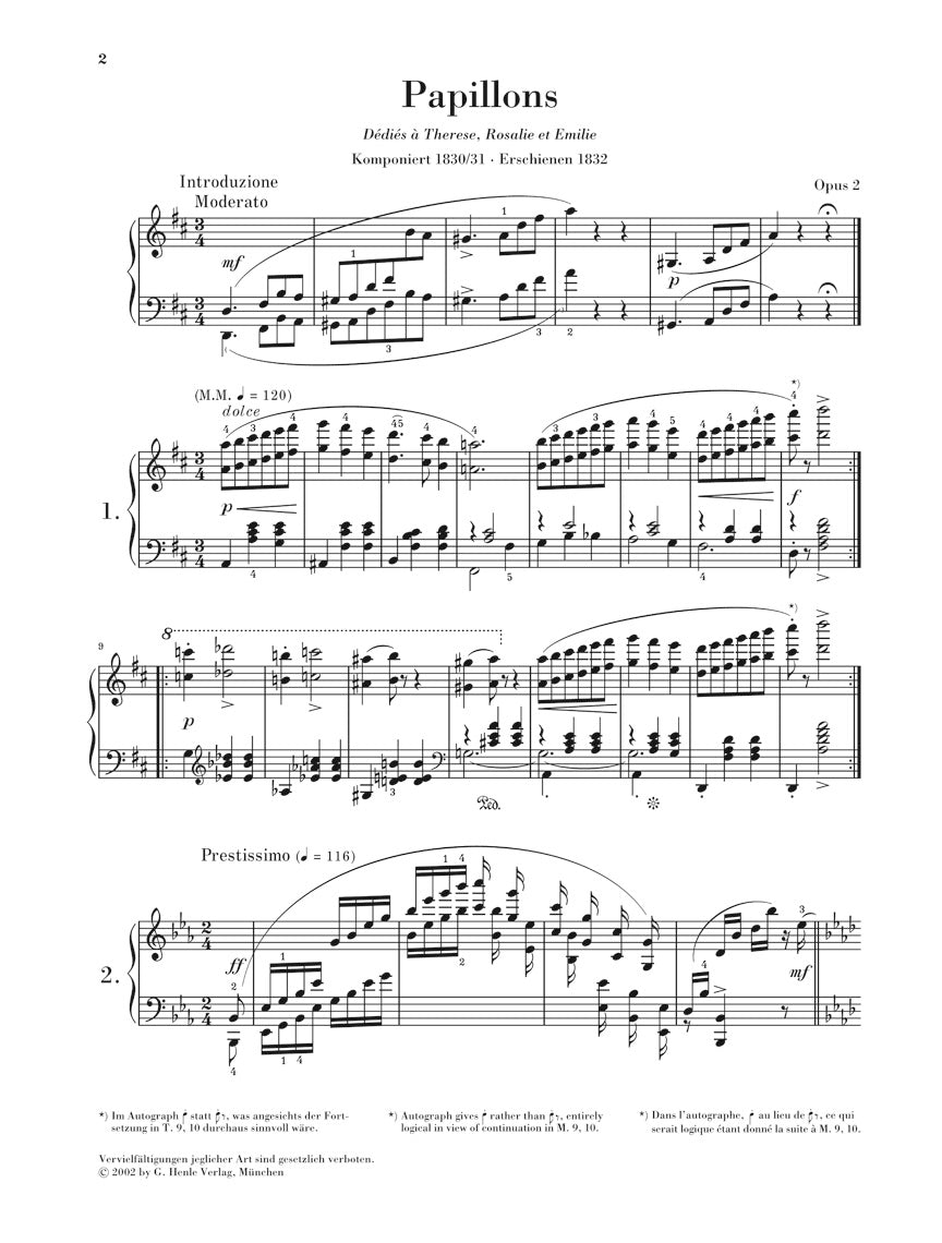 シューマン:蝶々 op. 2