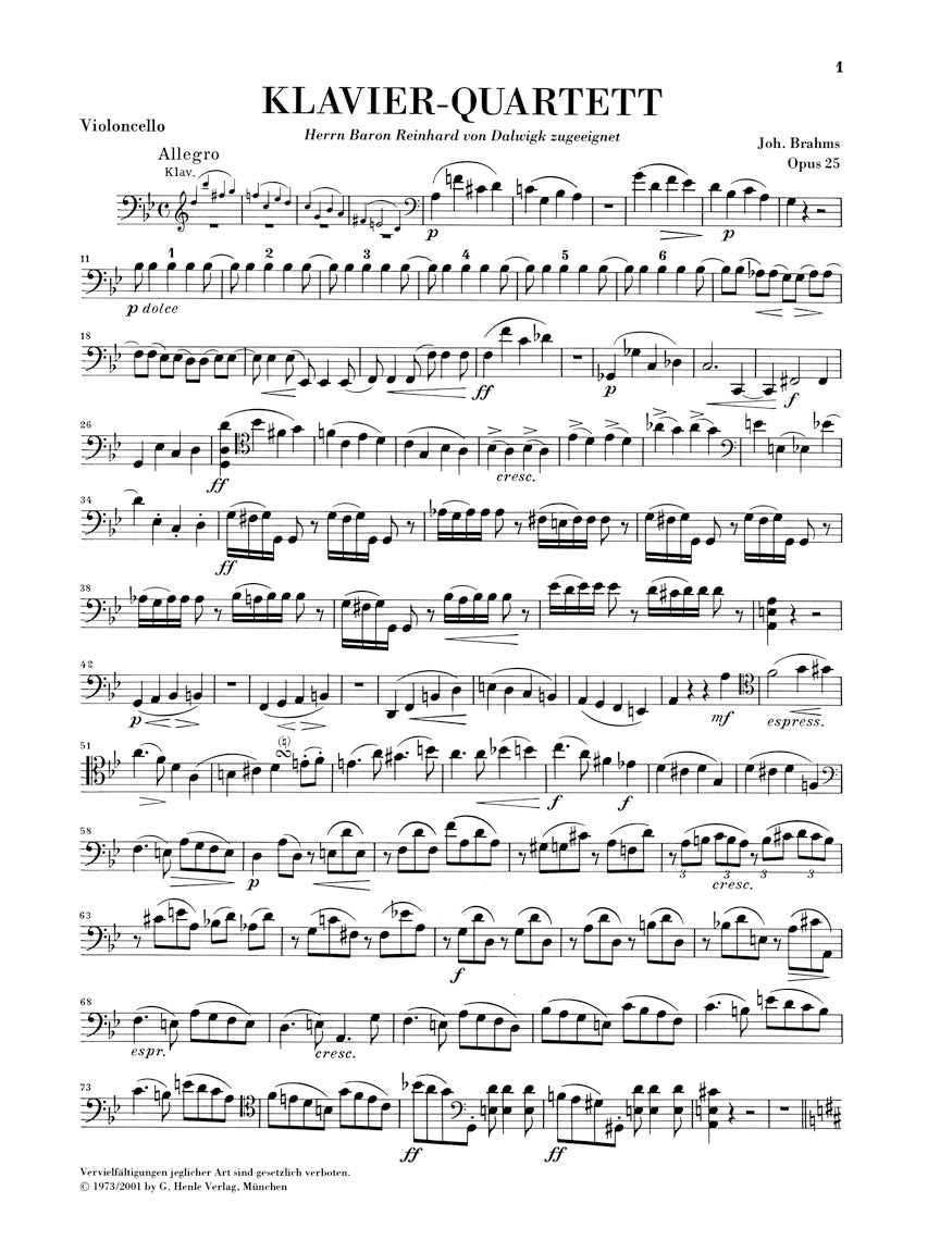 ブラームス:ピアノ四重奏曲 第1番 ト短調 op. 25
