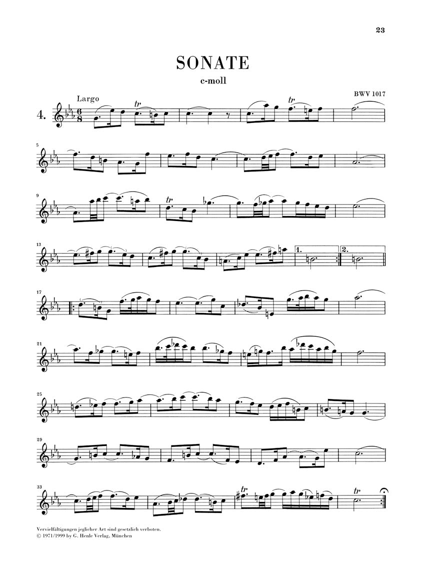 バッハ:ヴァイオリン・ソナタ集 No.4 - 6 BWV 1017 - 1019
