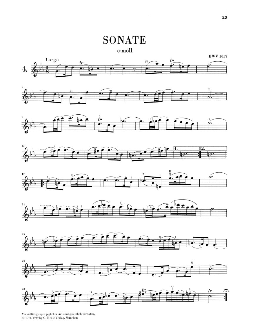 バッハ:ヴァイオリン・ソナタ集 No.4 - 6 BWV 1017 - 1019