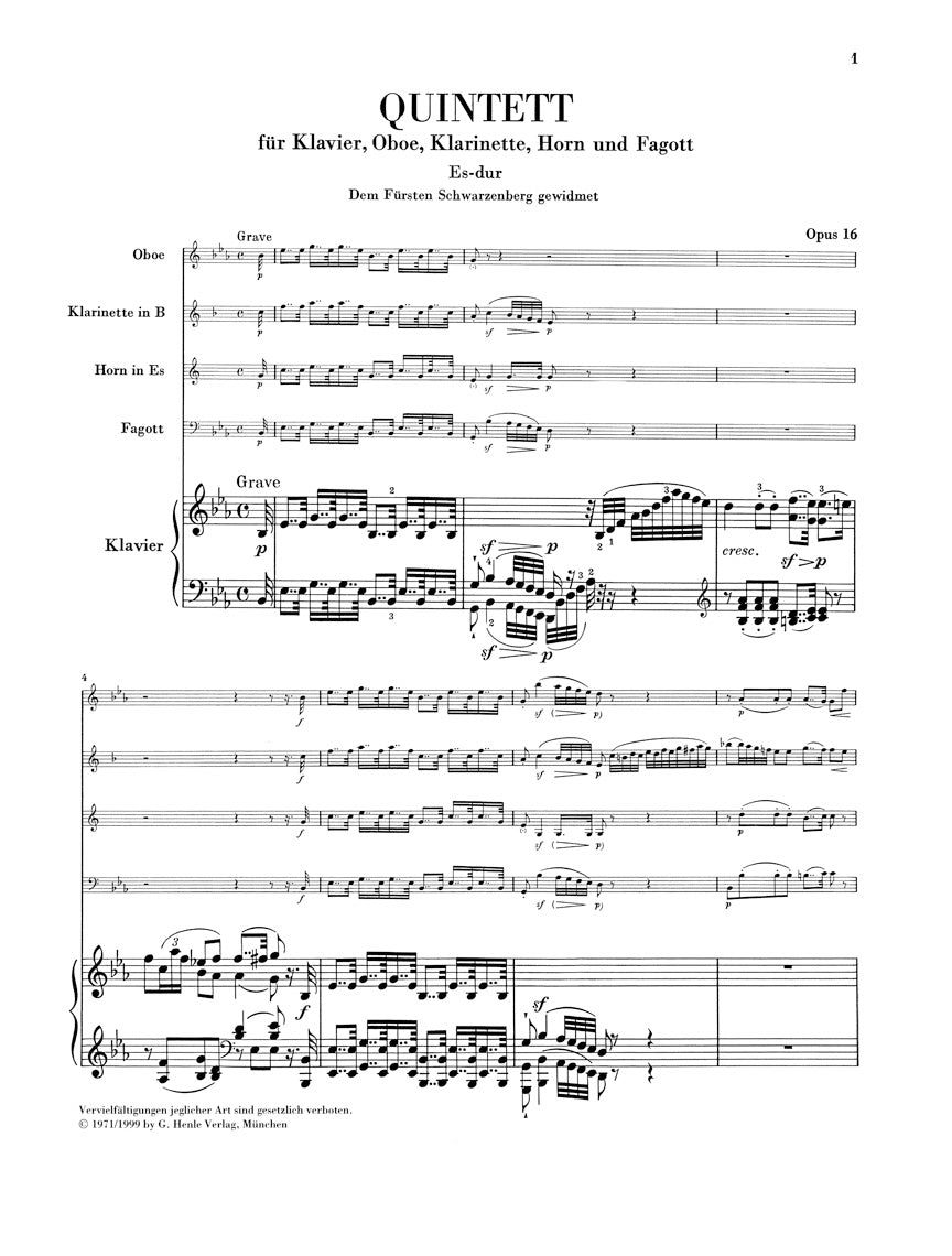 ベートーヴェン:ピアノと管楽のための五重奏曲 変ホ長調 Op.16