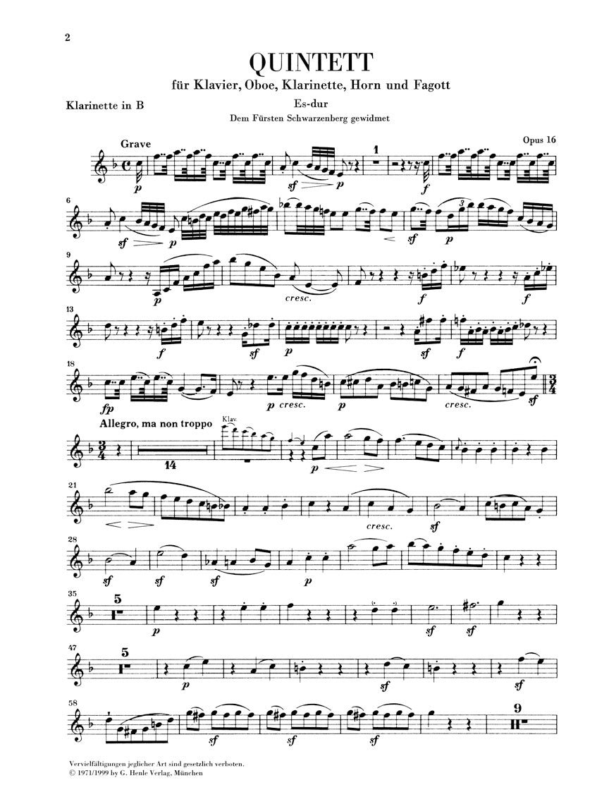 ベートーヴェン:ピアノと管楽のための五重奏曲 変ホ長調 Op.16