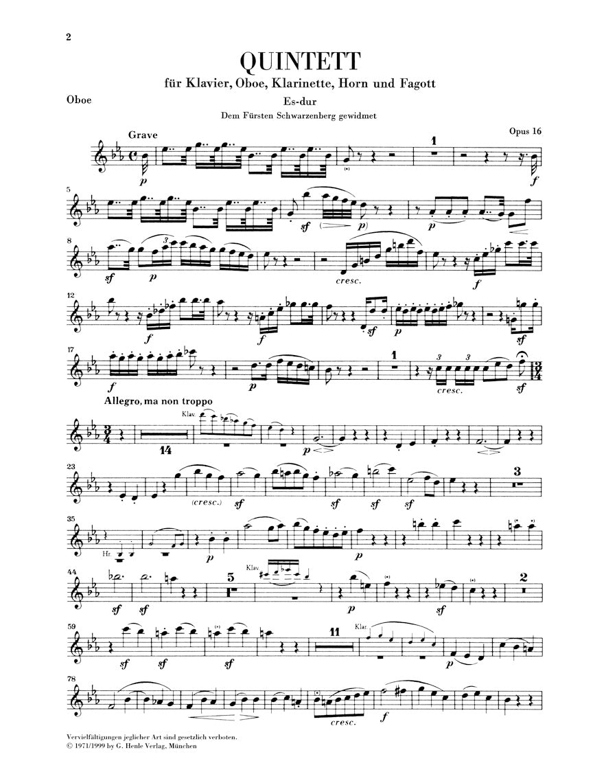 ベートーヴェン:ピアノと管楽のための五重奏曲 変ホ長調 Op.16