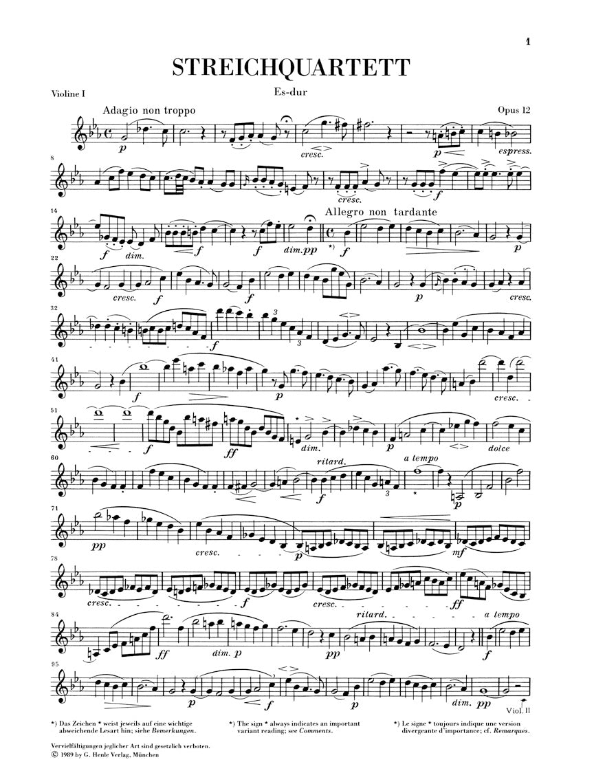 メンデルスゾーン:弦楽四重奏曲集 Op.12 & 13