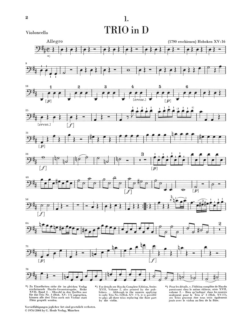 ハイドン:ピアノ三重奏曲集 第3巻(ピアノ・フルートまたはヴァイオリン・チェロのための)