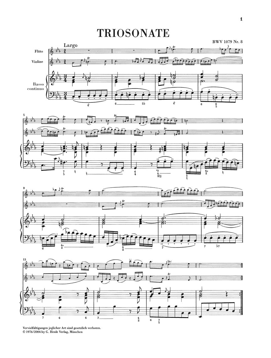 バッハ:音楽の捧げものより トリオ・ソナタとカノン・ペルペトゥウス BWV 1079(原典版)