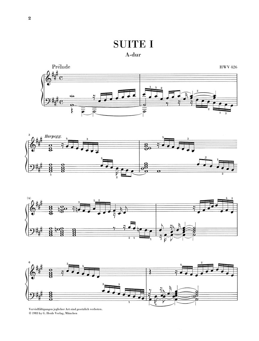 ヘンデル:クラヴィーアのための組曲集 HWV 426 - 433