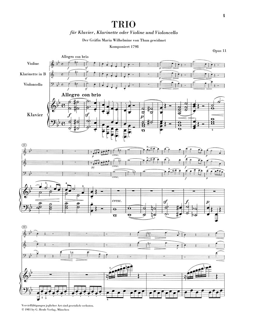 ベートーヴェン:三重奏曲 変ロ長調 op. 11 「街の歌」、変ホ長調 op. 38