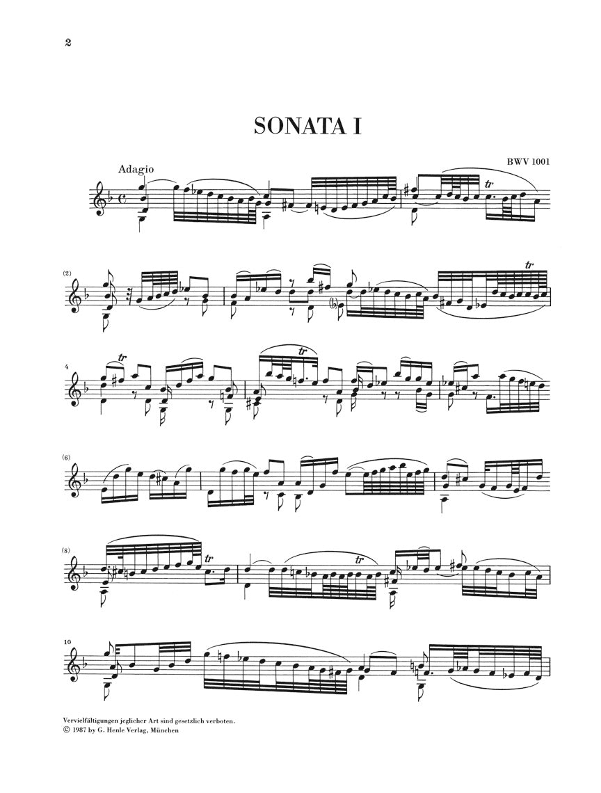 バッハ:無伴奏ヴァイオリンのための ソナタとパルティータ BWV 1001 - 1006