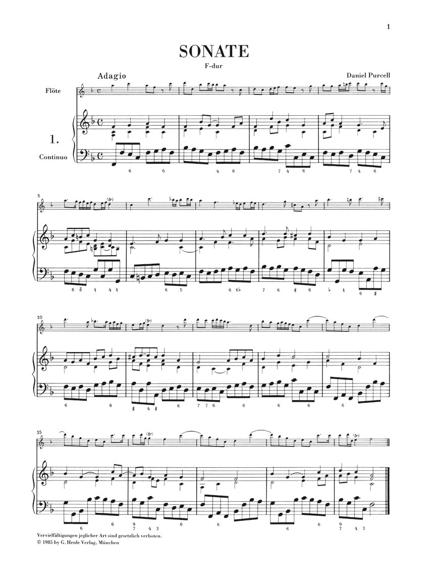 バロック時代のフルート作品集 第1巻