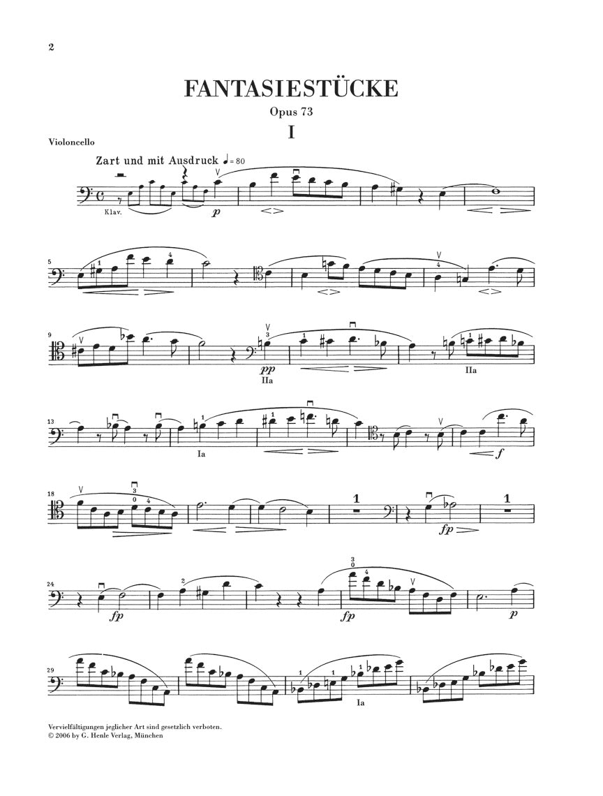 シューマン:幻想小曲集 op. 73