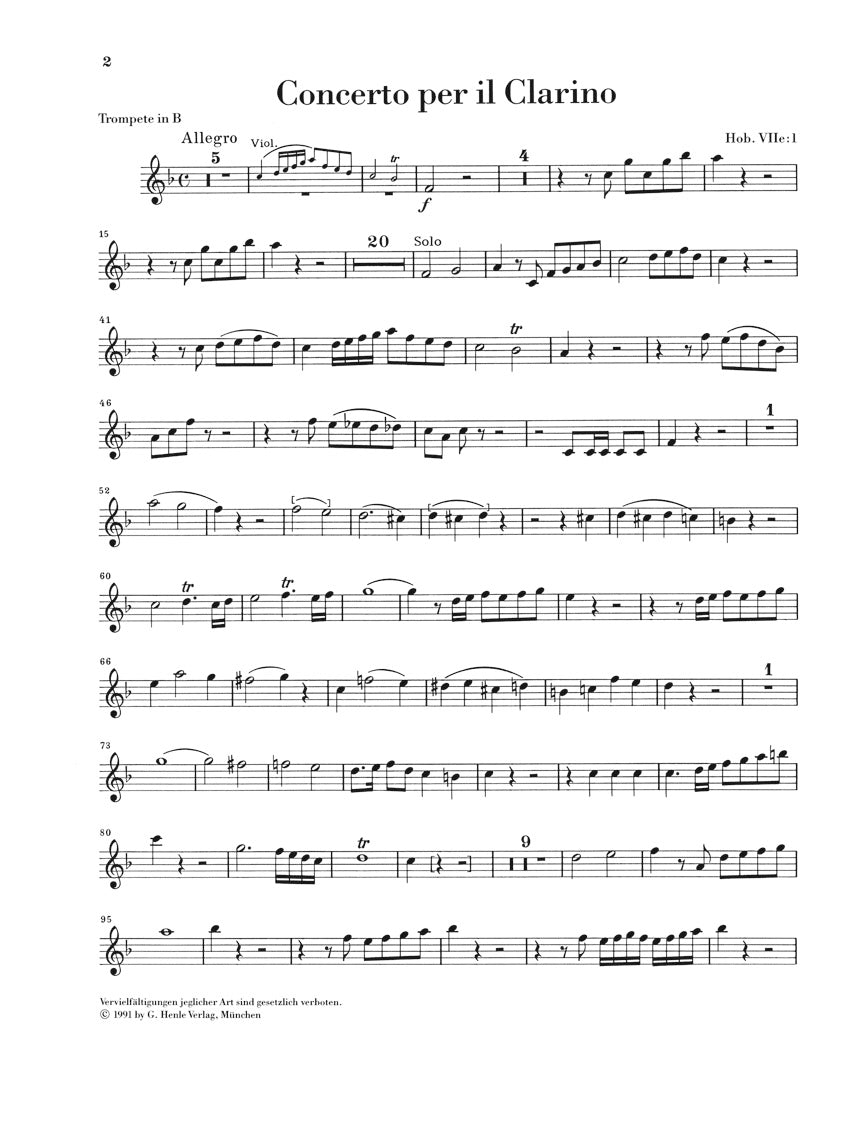 ハイドン:トランペット協奏曲 変ホ長調 Hob.VIIe:1