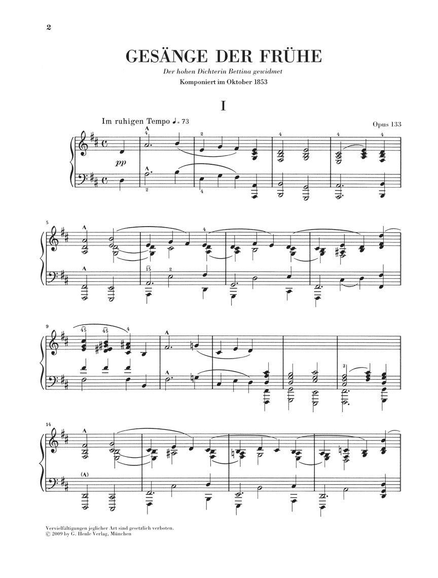 シューマン:暁の歌 op. 133