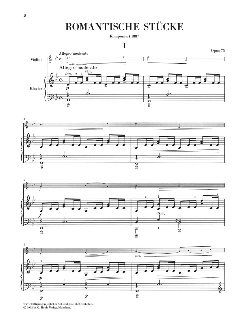 ドヴォルザーク:ロマンティックな小品 op. 75