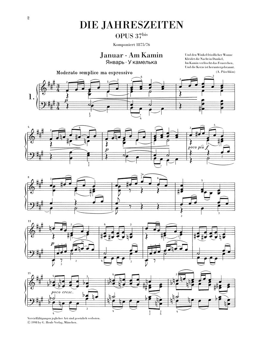 チャイコフスキー:四季 op. 37 bis