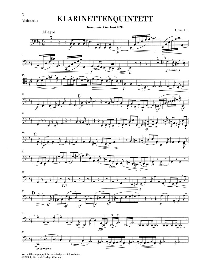 ブラームス:クラリネット五重奏曲 ロ短調 op. 115