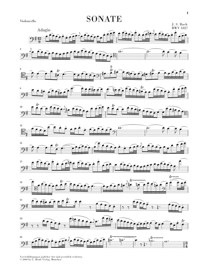 バッハ:3つのチェロ・ソナタ BWV 1027 - 1029
