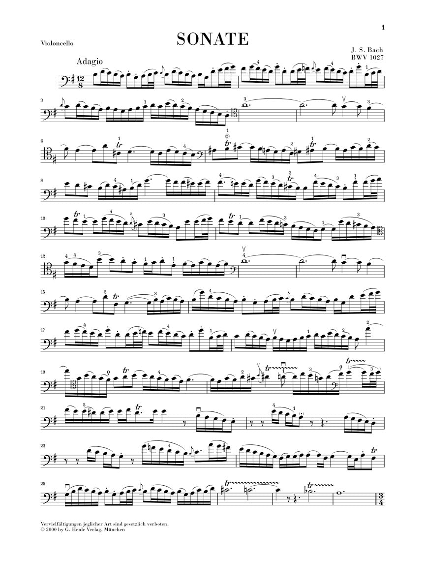 バッハ:3つのチェロ・ソナタ BWV 1027 - 1029