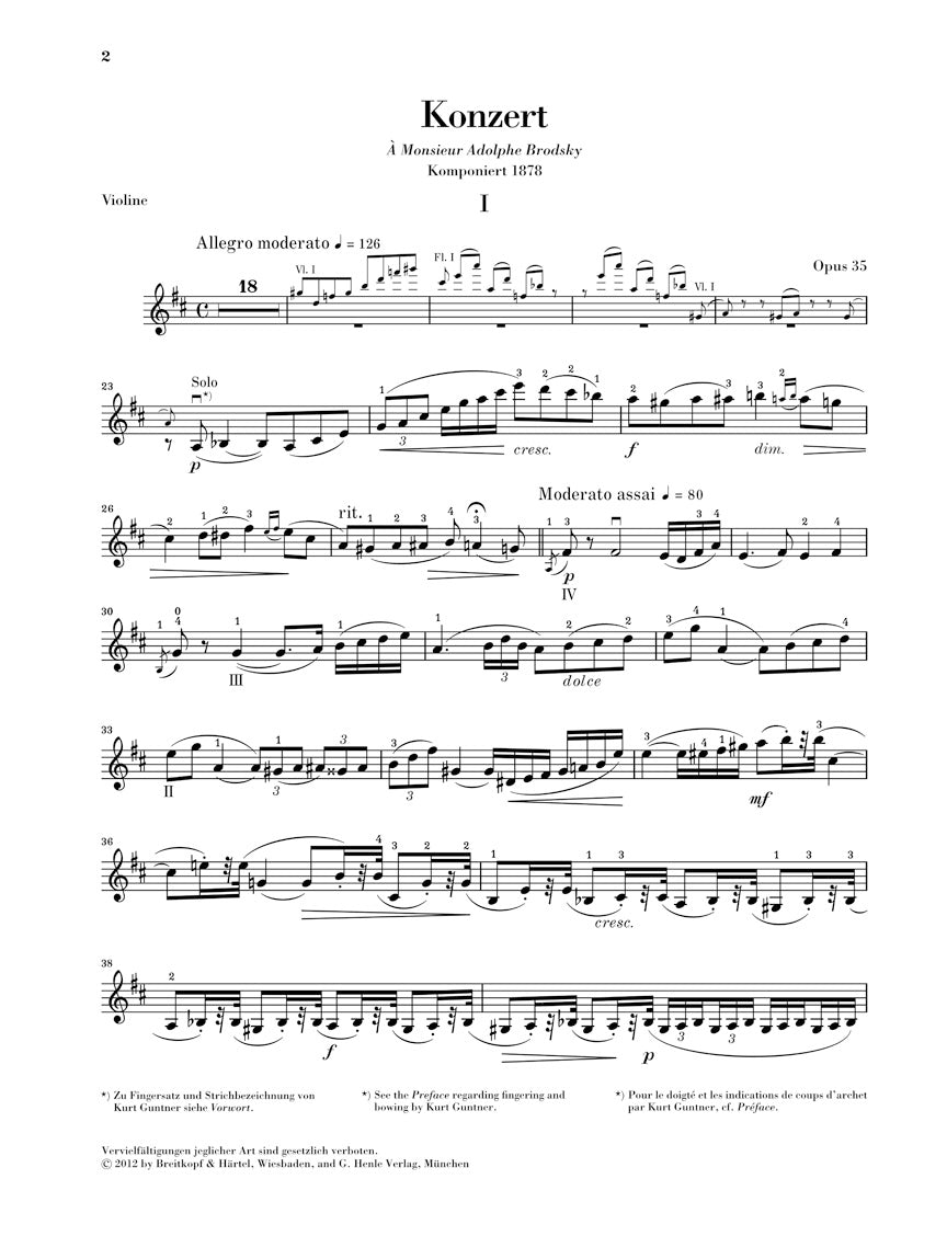 チャイコフスキー:ヴァイオリン協奏曲 ニ長調 op. 35
