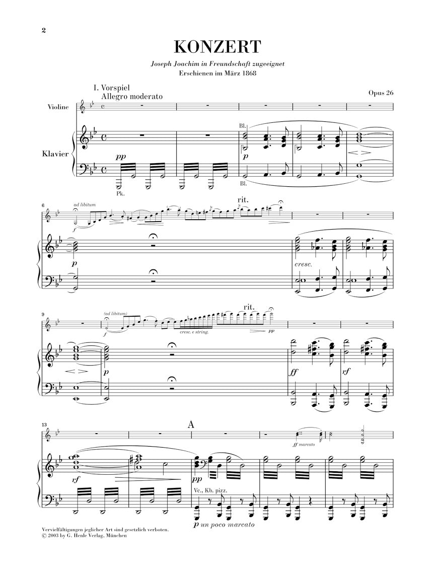ブルッフ:ヴァイオリン協奏曲 第1番 ト短調 op. 26