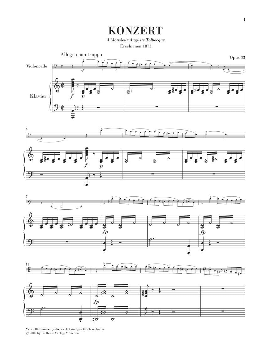 サン=サーンス:チェロ協奏曲 第1番 イ短調 op. 33