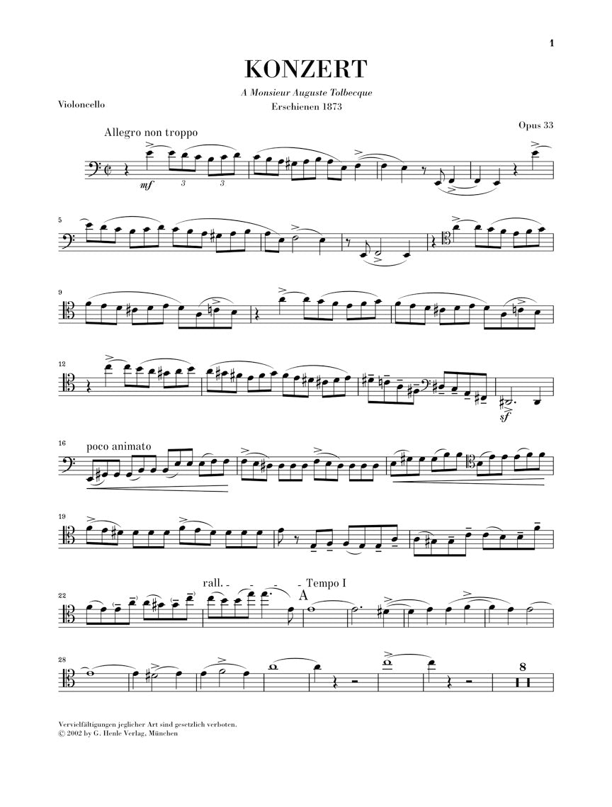 サン=サーンス:チェロ協奏曲 第1番 イ短調 op. 33