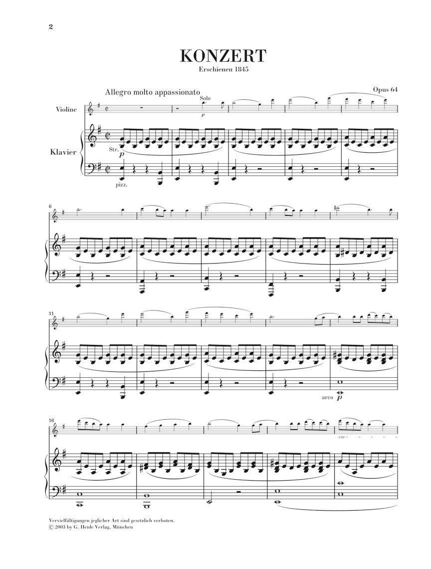メンデルスゾーン:ヴァイオリン協奏曲 ホ短調 op. 64