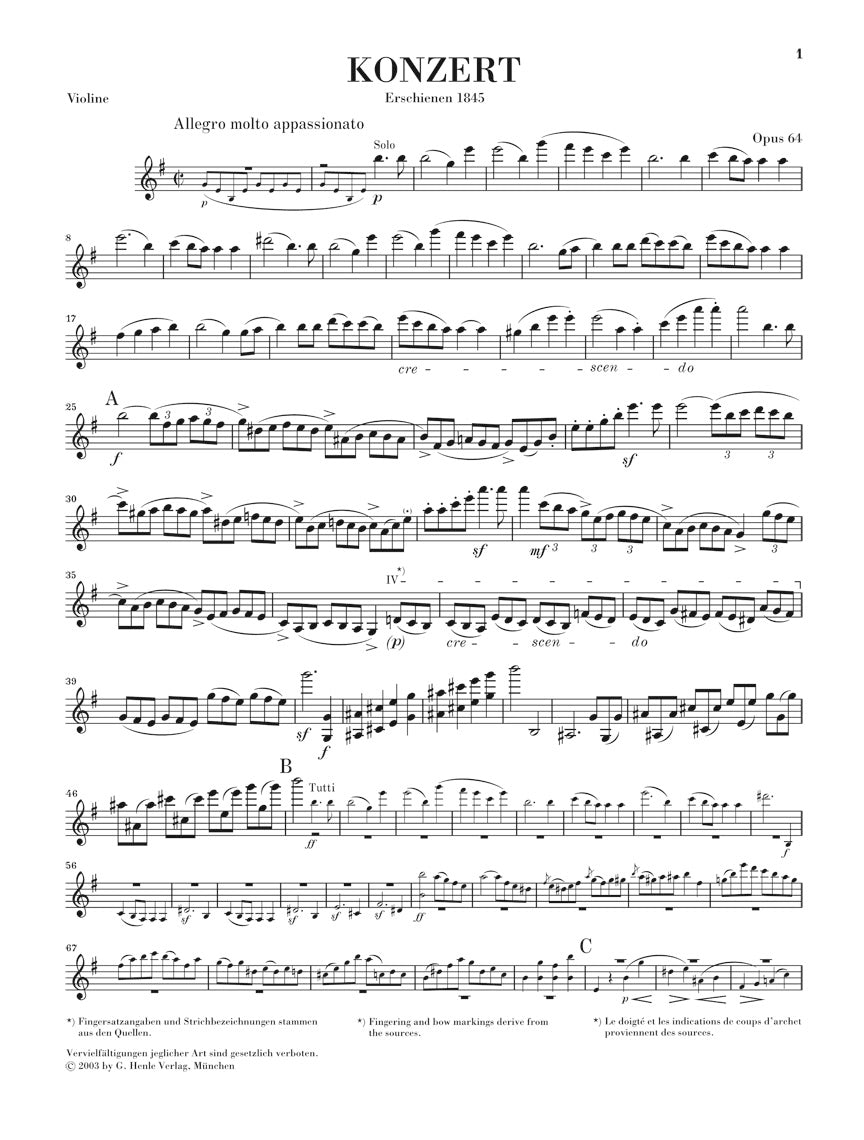 メンデルスゾーン:ヴァイオリン協奏曲 ホ短調 op. 64