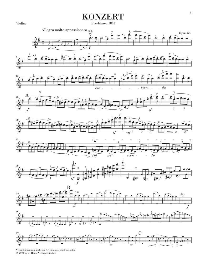 メンデルスゾーン:ヴァイオリン協奏曲 ホ短調 op. 64