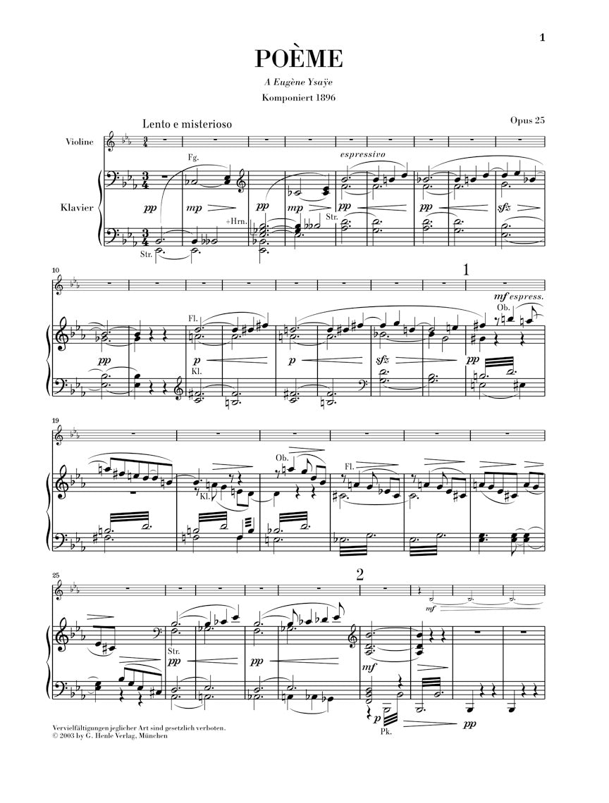 ショーソン:詩曲 op. 25