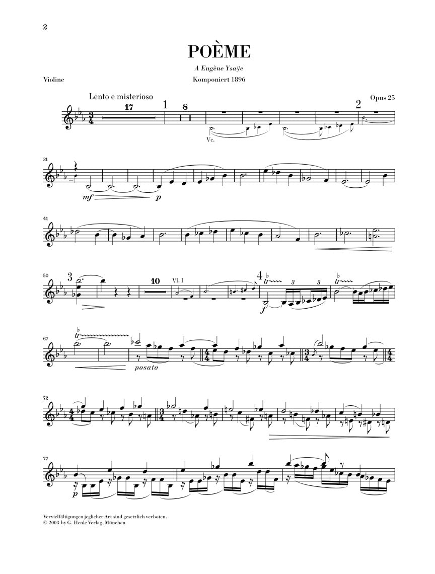 ショーソン:詩曲 op. 25