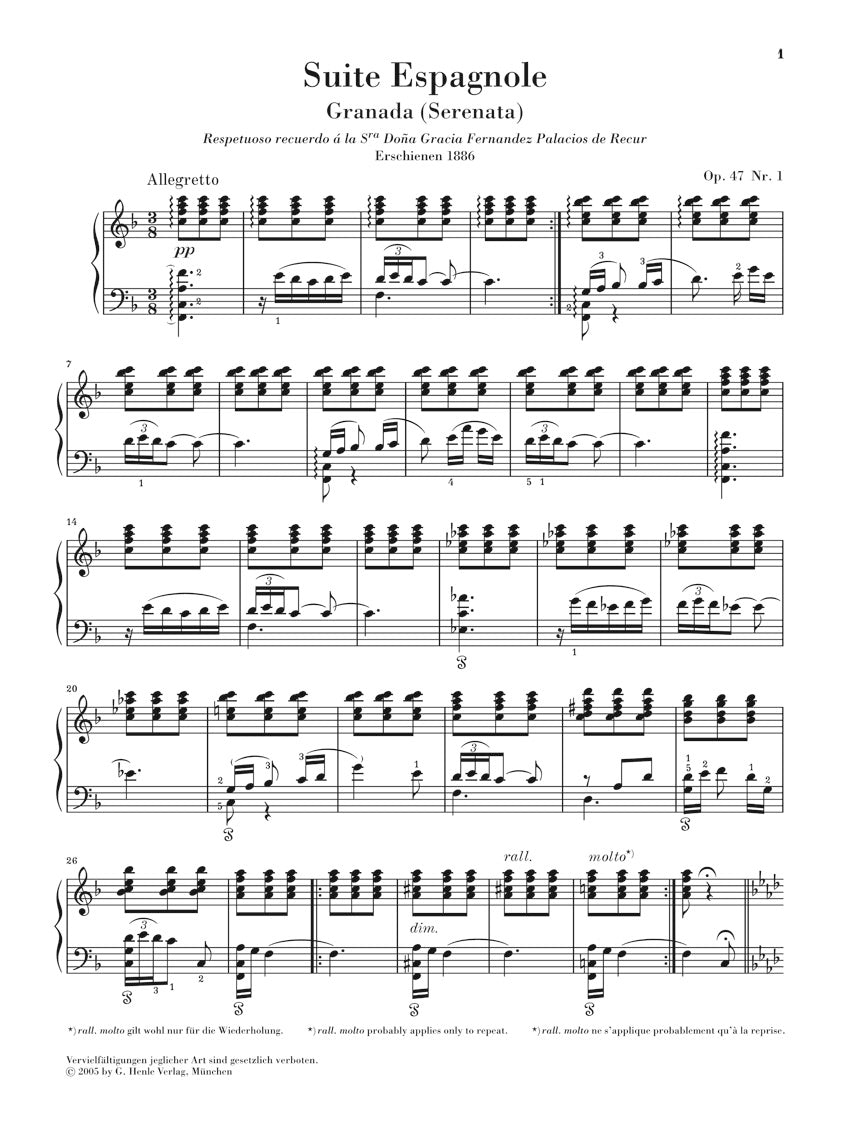 アルベニス:スペイン組曲 op. 47