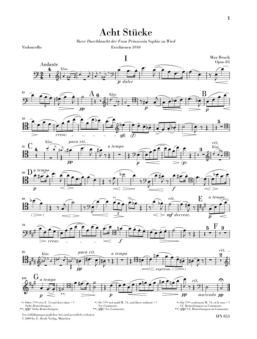 ブルッフ:8つの小品 op. 83