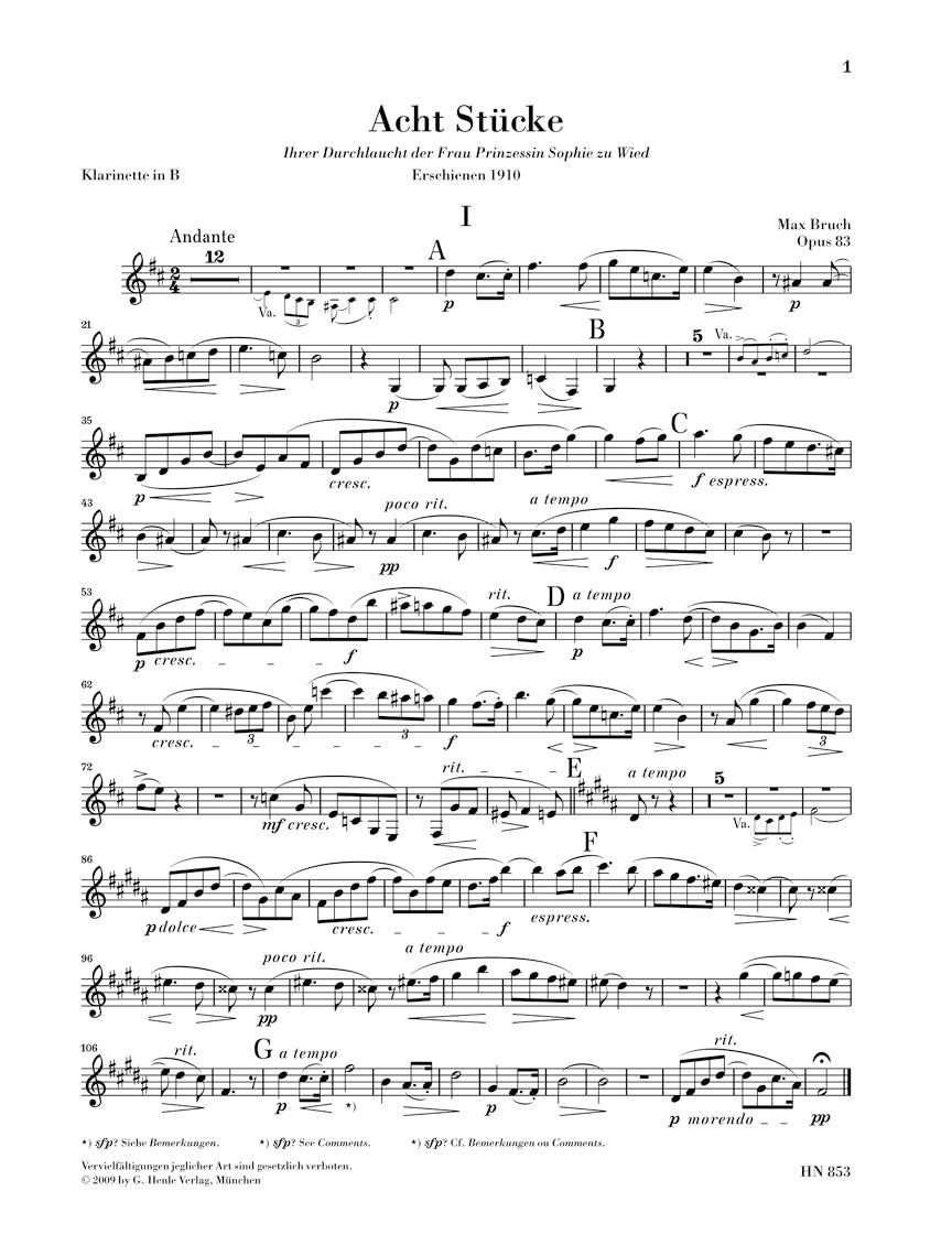ブルッフ:8つの小品 op. 83