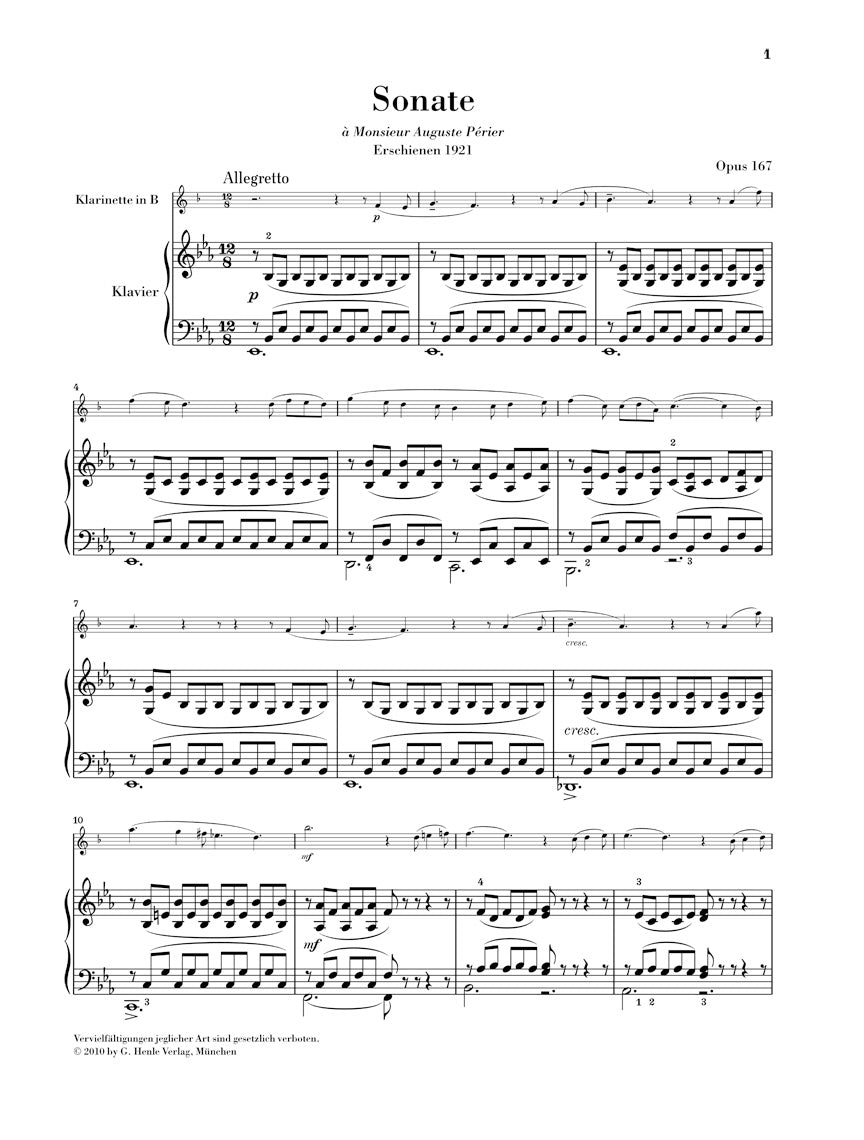 サン=サーンス:クラリネット・ソナタ op. 167