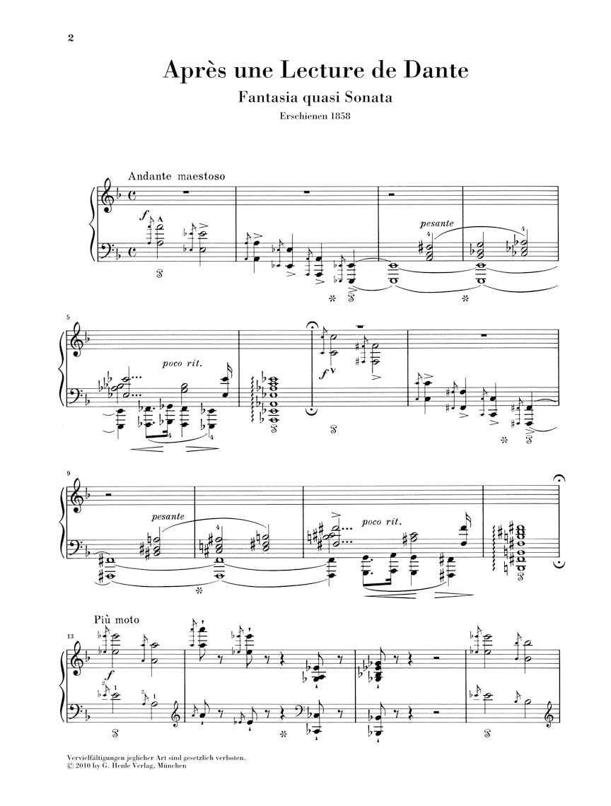 リスト:ダンテを読んで - 巡礼の年 第2年 「イタリア」 第7曲