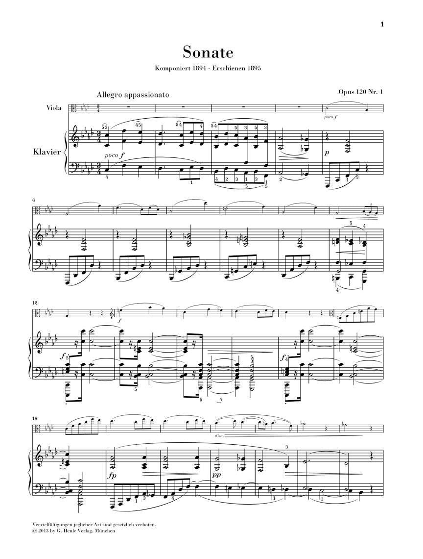 ブラームス:クラリネット・ソナタ op. 120 - 1 op. 120 - 2