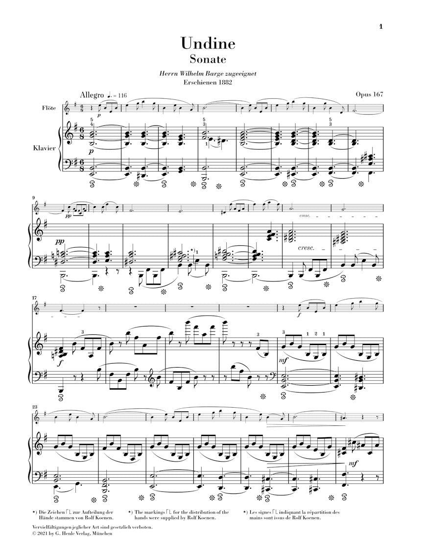 ライネッケ:フルート・ソナタ op. 167 「ウンディーネ(水の精)」