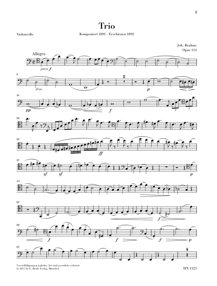 ブラームス:クラリネット三重奏曲 イ短調 op. 114