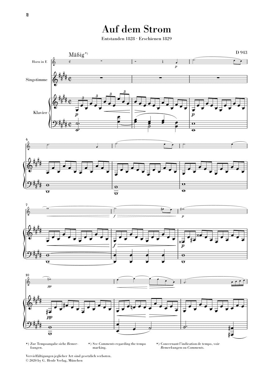 シューベルト:流れの上で op. 119 D 943