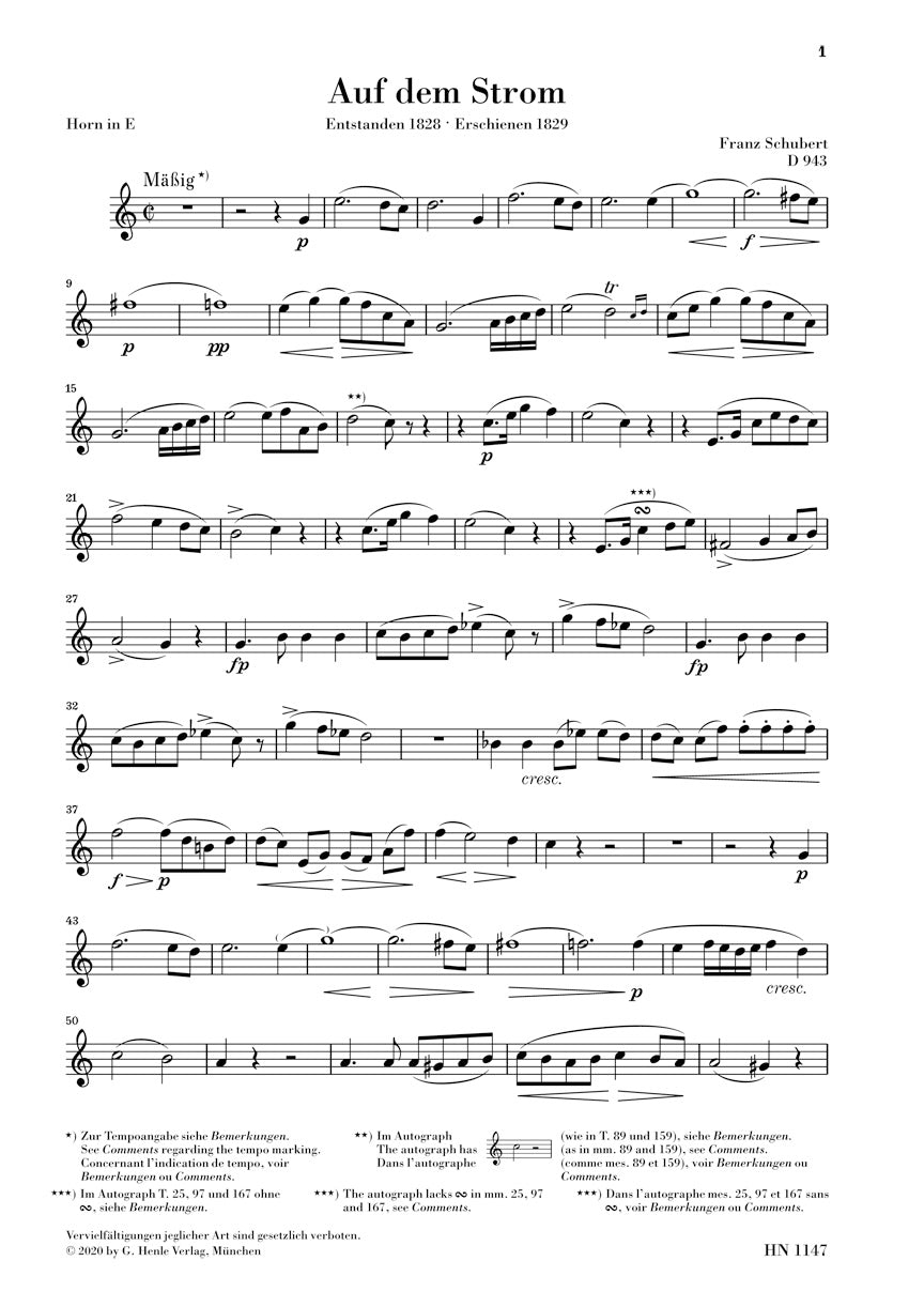 シューベルト:流れの上で op. 119 D 943