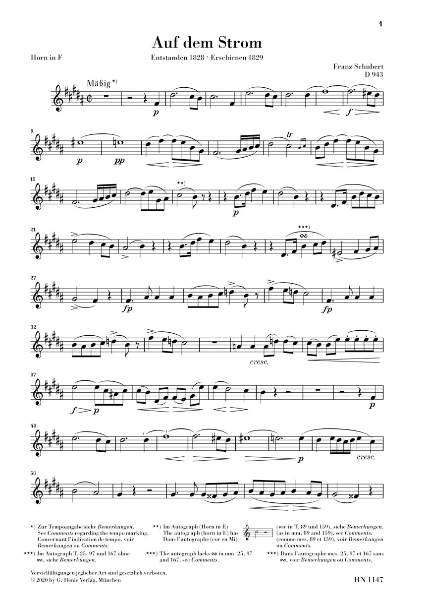 シューベルト:流れの上で op. 119 D 943