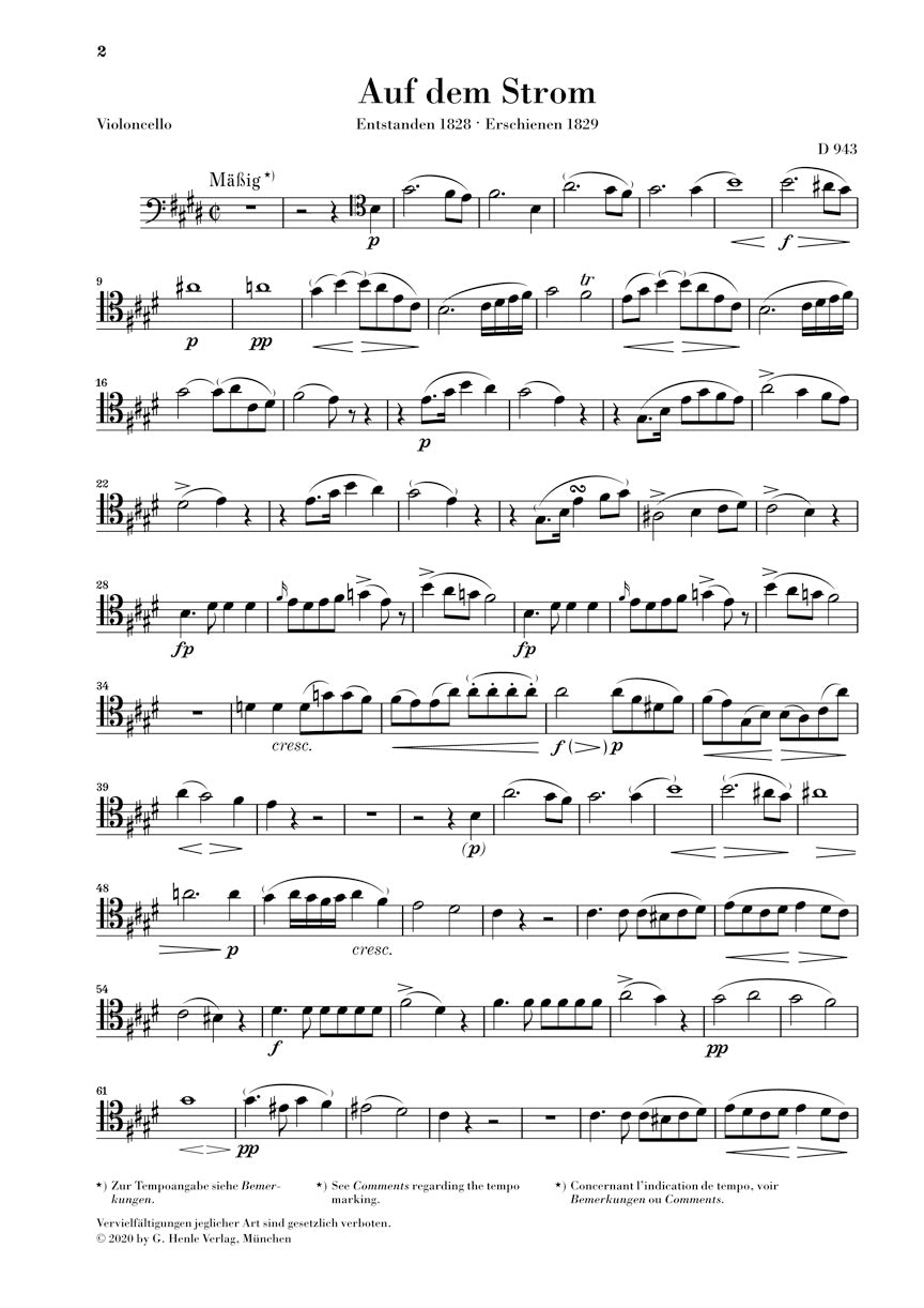 シューベルト:流れの上で op. 119 D 943