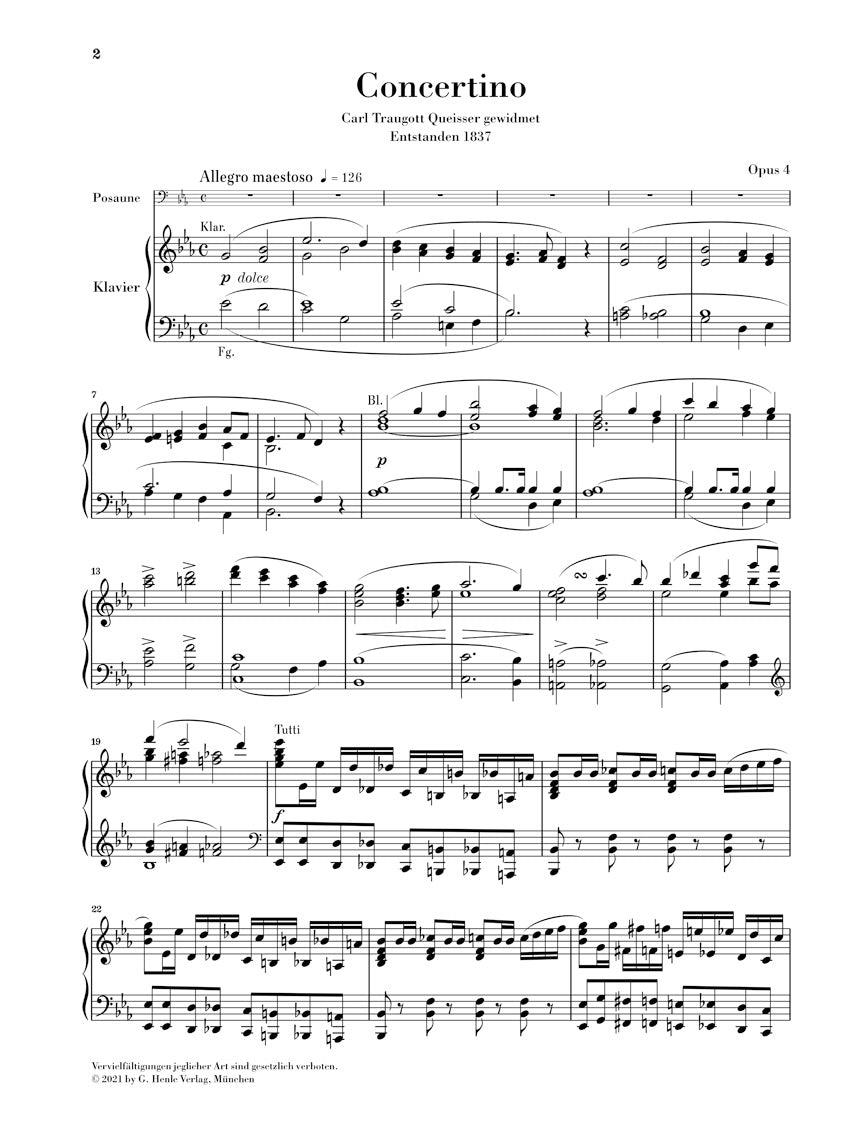 ダヴィッド:小協奏曲(コンチェルティーノ) 変ホ長調 op. 4