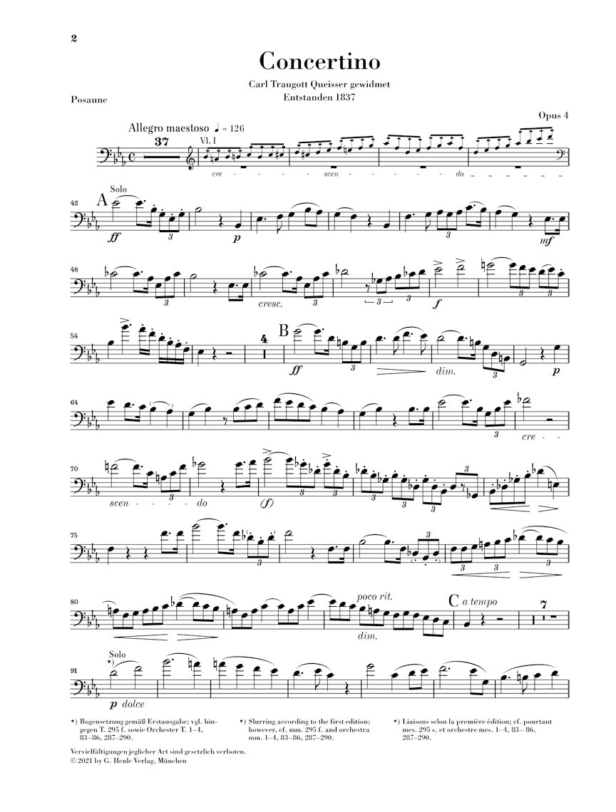 ダヴィッド:小協奏曲(コンチェルティーノ) 変ホ長調 op. 4