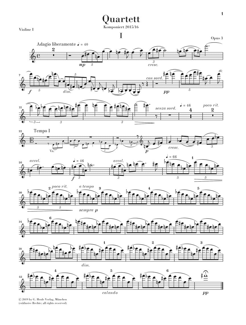 キーシン:弦楽四重奏曲 op. 3