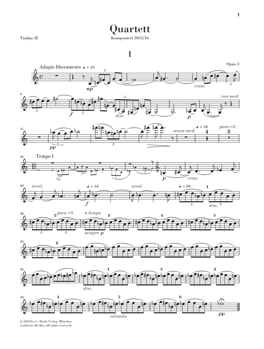 キーシン:弦楽四重奏曲 op. 3